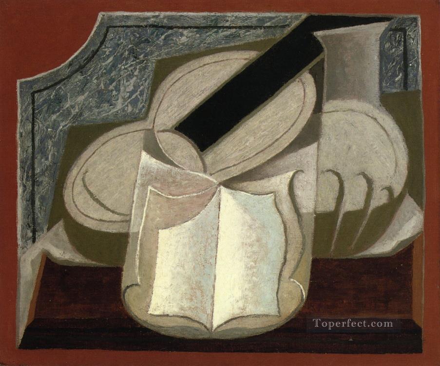 book and guitar 1925 Juan Gris Oil Paintings